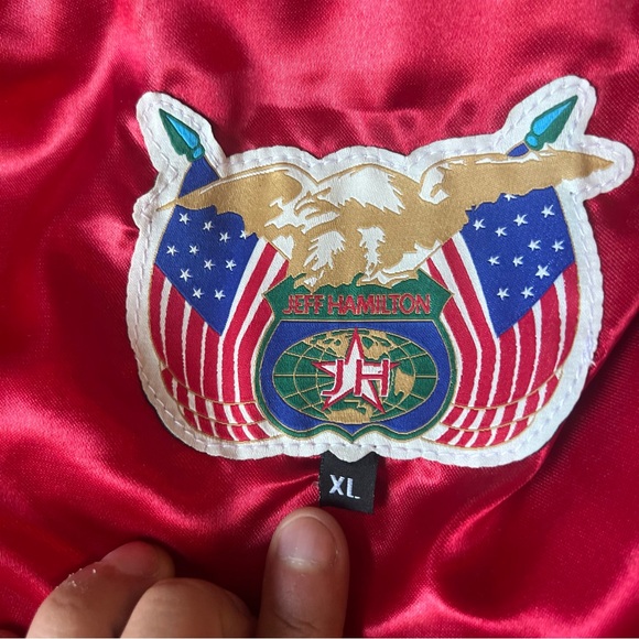 Jeff Hamilton Men's NBA Collage Wool Leather Jacket Brown Size XL SIGNED NEW - Picture 5 of 14